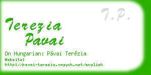 terezia pavai business card